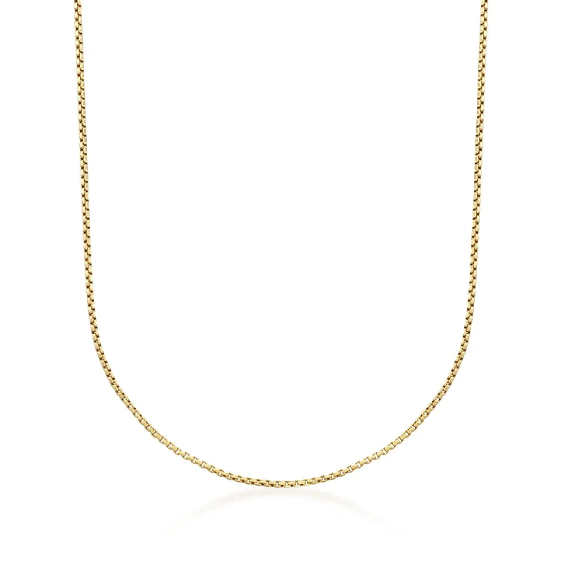 Ross-Simons 1.7mm 14kt Yellow Gold Rounded Box Chain Necklace