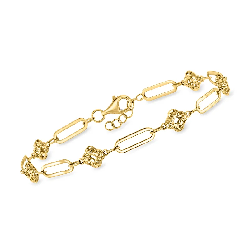 Limited-Time Jewelry Discounts – Shine Without The Splurge Ross-Simons 14kt Yellow Gold Alternating Clover and Paper Clip Link Bracelet Limited-Time Jewelry Discounts – Shine Without The Splurge Ross-Simons 14kt Yellow Gold Alternating Clover and Paper Clip Link Bracelet