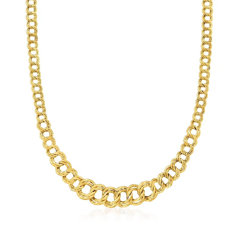 Flash Sale On Elegant Jewelry – Don't Miss Out Ross-Simons 14kt Yellow Gold Graduating Double-Oval Link Necklace