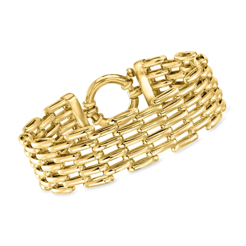 Limited-Stock Jewelry Sale – Once It's Gone, It's Gone Ross-Simons 18kt Gold Over Sterling Multi-Row Panther-Link Bracelet Limited-Stock Jewelry Sale – Once It's Gone, It's Gone Ross-Simons 18kt Gold Over Sterling Multi-Row Panther-Link Bracelet