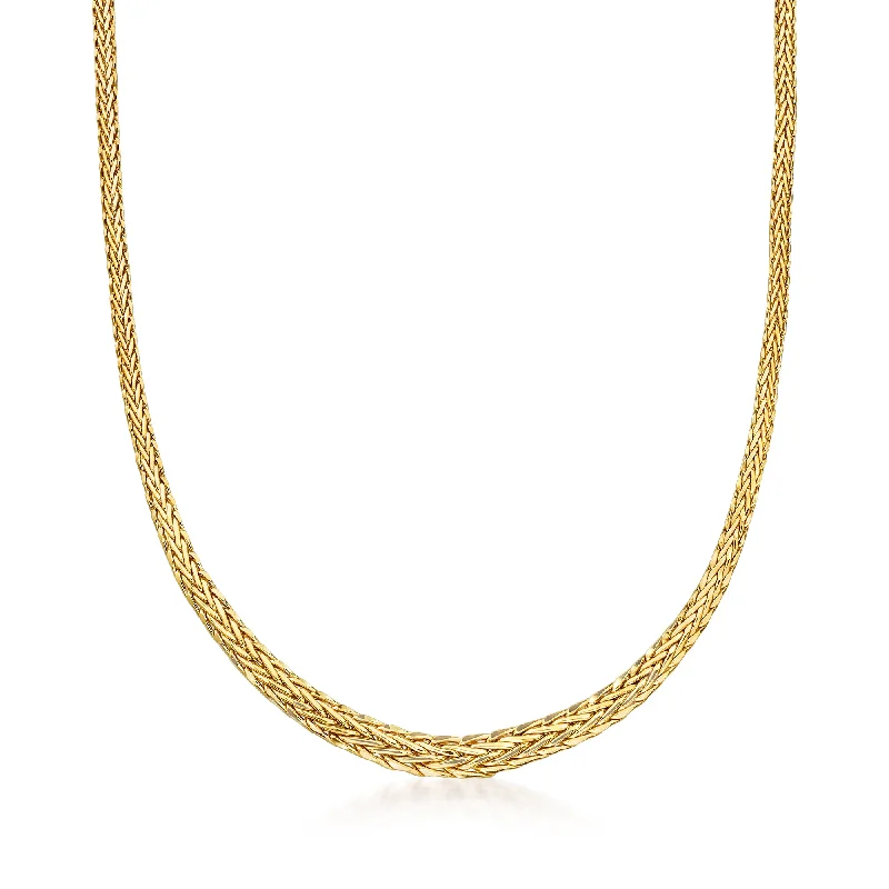 Ross-Simons 18kt Yellow Gold Graduated Wheat-Link Necklace