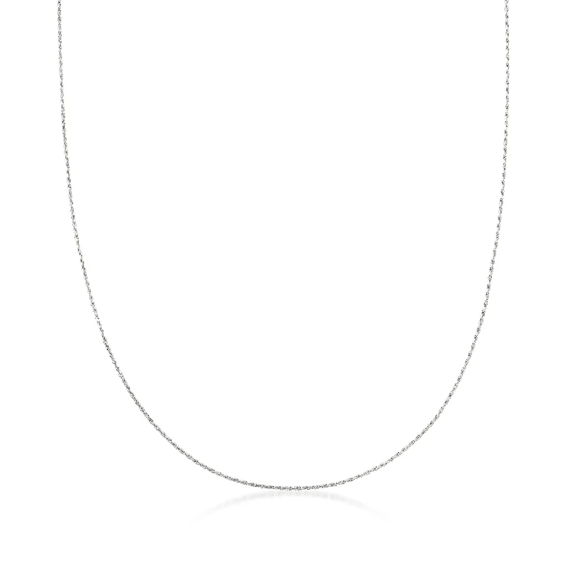 The Ultimate Jewelry Sale – Shop Premium Styles Ross-Simons 1mm 14kt White Gold Adjustable Rope Chain Necklace
