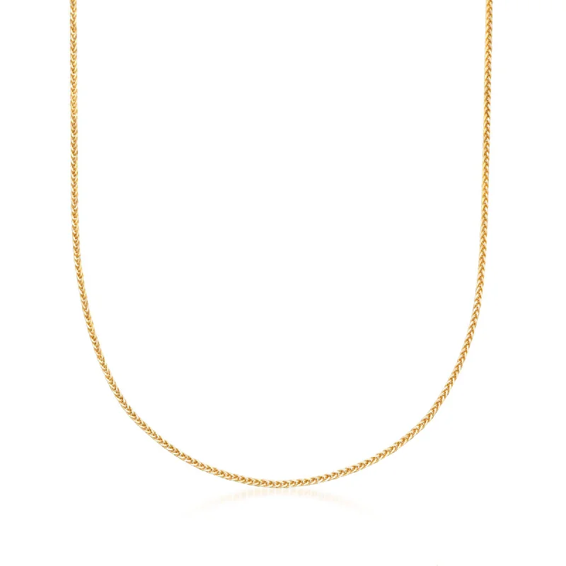 Elegant Designs, Unbeatable Discounts – Shop Jewelry Now Ross-Simons 1mm 14kt Yellow Gold Adjustable Wheat Chain Necklace