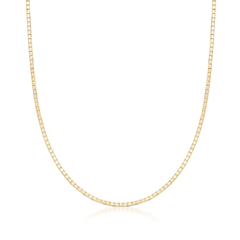 Ross-Simons 0.8mm 14kt Yellow Gold Box Chain Necklace