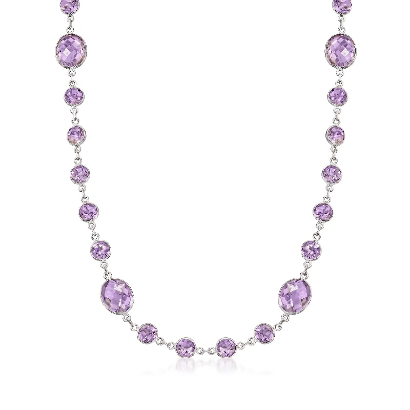 Shop Fine Jewelry With Exclusive Savings Ross-Simons Amethyst Necklace in Sterling Silver
