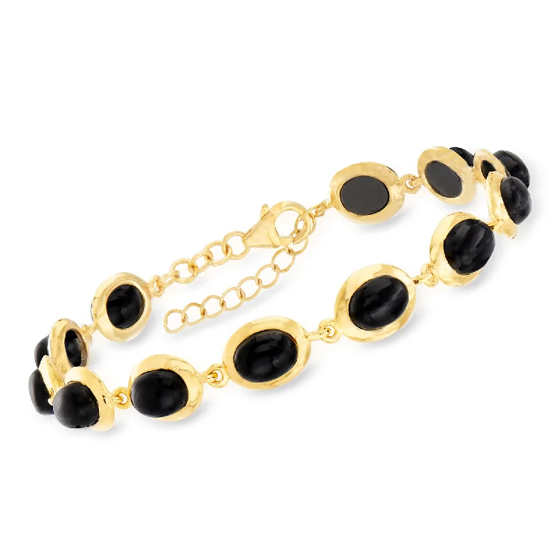Stunning Jewelry At Even More Stunning Prices Ross-Simons Black Onyx Bracelet in 18kt Gold Over Sterling Stunning Jewelry At Even More Stunning Prices Ross-Simons Black Onyx Bracelet in 18kt Gold Over Sterling