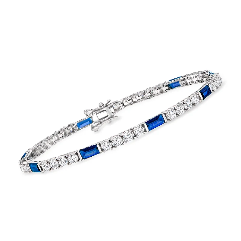Elegant Designs, Unbeatable Discounts – Shop Jewelry Now Ross-Simons CZ and Simulated Sapphire Tennis Bracelet in Sterling Silver Elegant Designs, Unbeatable Discounts – Shop Jewelry Now Ross-Simons CZ and Simulated Sapphire Tennis Bracelet in Sterling Silver