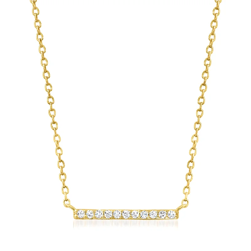 Shop Dazzling Jewelry With Special Promotional Discounts Ross-Simons Diamond Bar Necklace in 14kt Yellow Gold