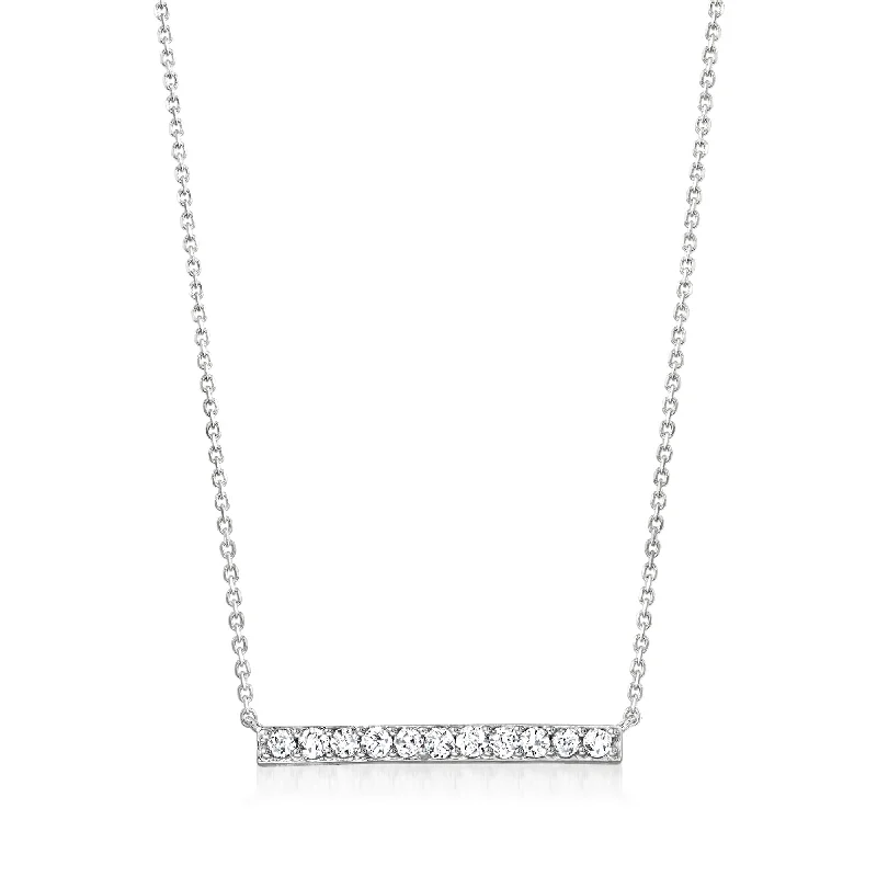 Affordable Luxury Jewelry For Every Occasion Ross-Simons Diamond Bar Necklace in Sterling Silver