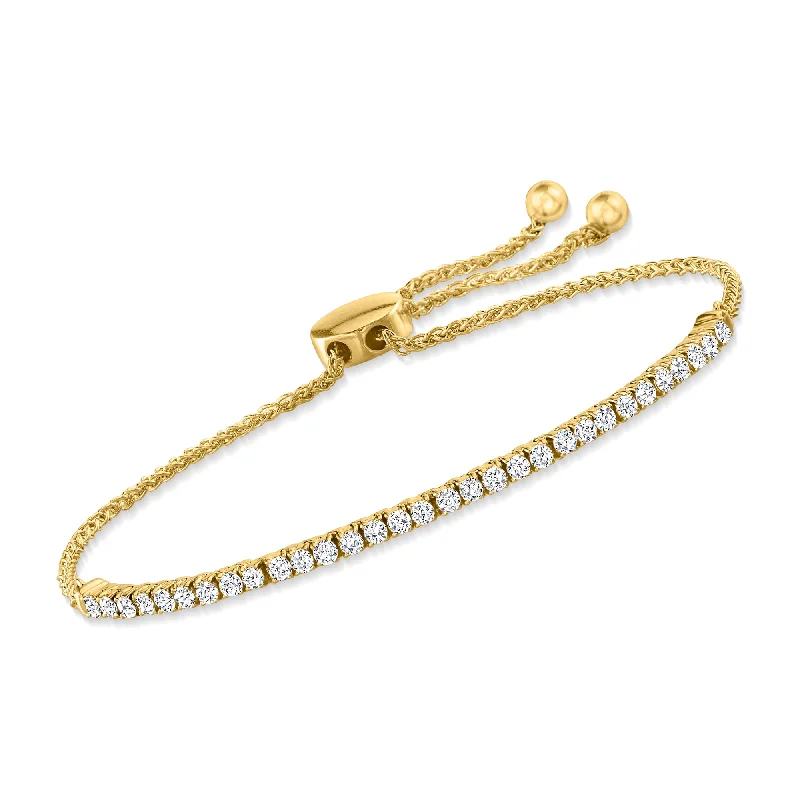 Elegant Jewelry Styles At Budget-Friendly Prices Ross-Simons Diamond Line Bolo Bracelet in 14kt Yellow Gold Elegant Jewelry Styles At Budget-Friendly Prices Ross-Simons Diamond Line Bolo Bracelet in 14kt Yellow Gold