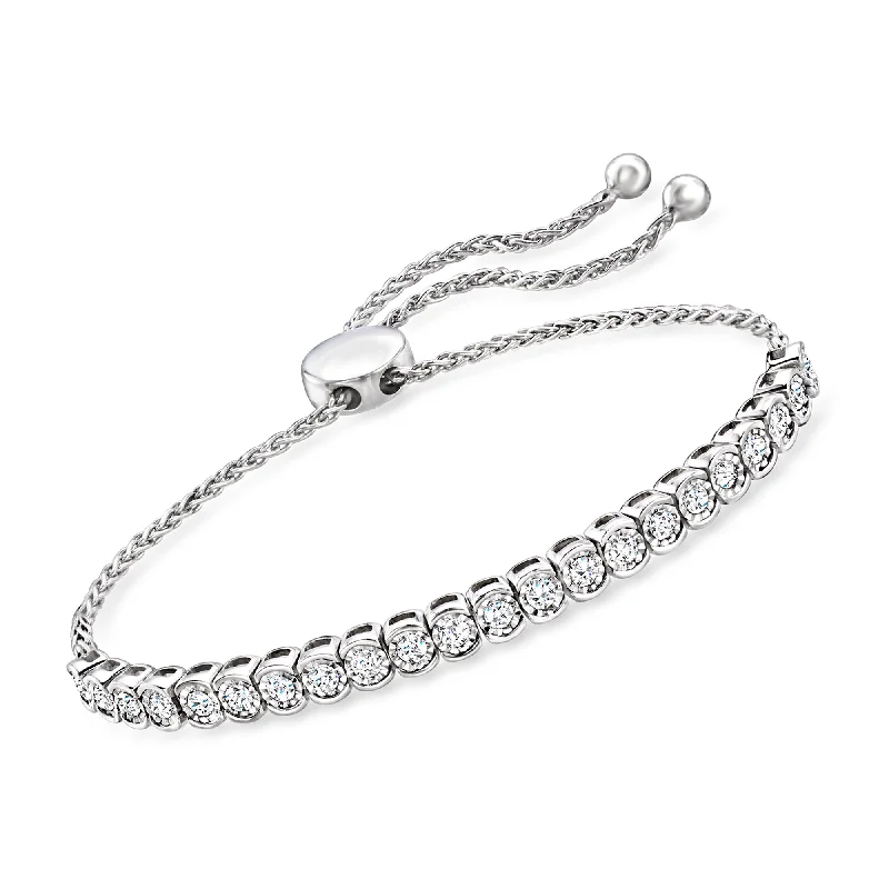 Big Discounts On Elegant Jewelry Collections Ross-Simons Diamond Bolo Bracelet in Sterling Silver Big Discounts On Elegant Jewelry Collections Ross-Simons Diamond Bolo Bracelet in Sterling Silver