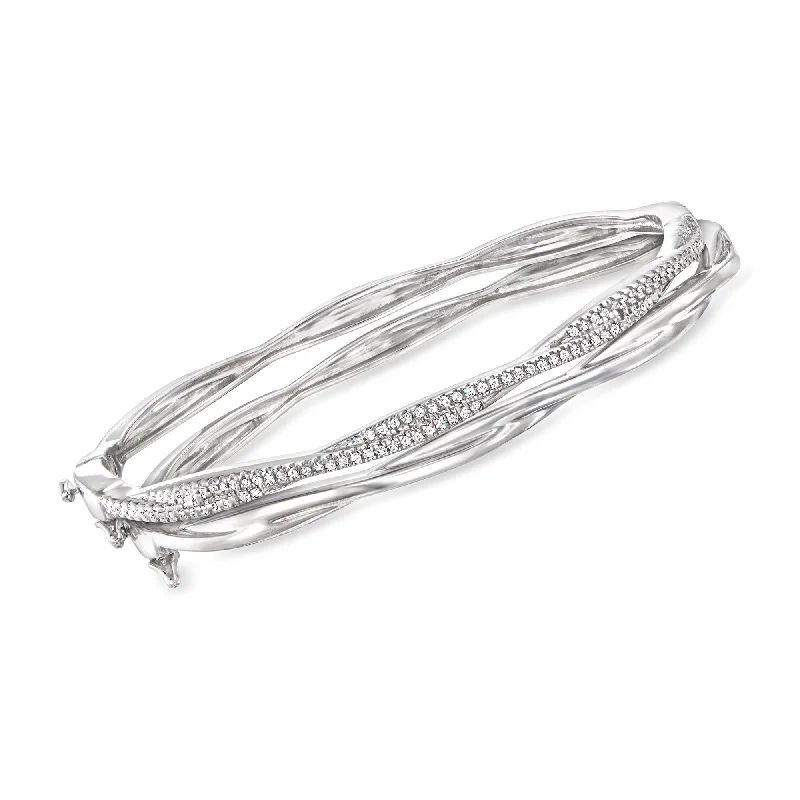 Ross-Simons Diamond Jewelry Set: 2 Twisted Bangle Bracelets in Sterling Silver