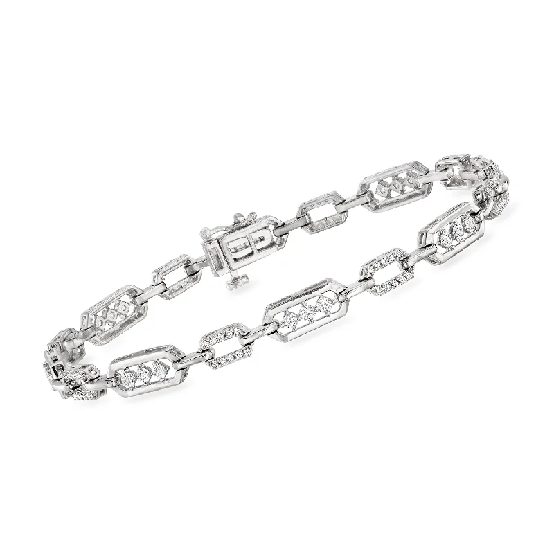 Must-Have Jewelry Pieces At Reduced Prices Ross-Simons Diamond Rectangle-Link Bracelet in Sterling Silver Must-Have Jewelry Pieces At Reduced Prices Ross-Simons Diamond Rectangle-Link Bracelet in Sterling Silver