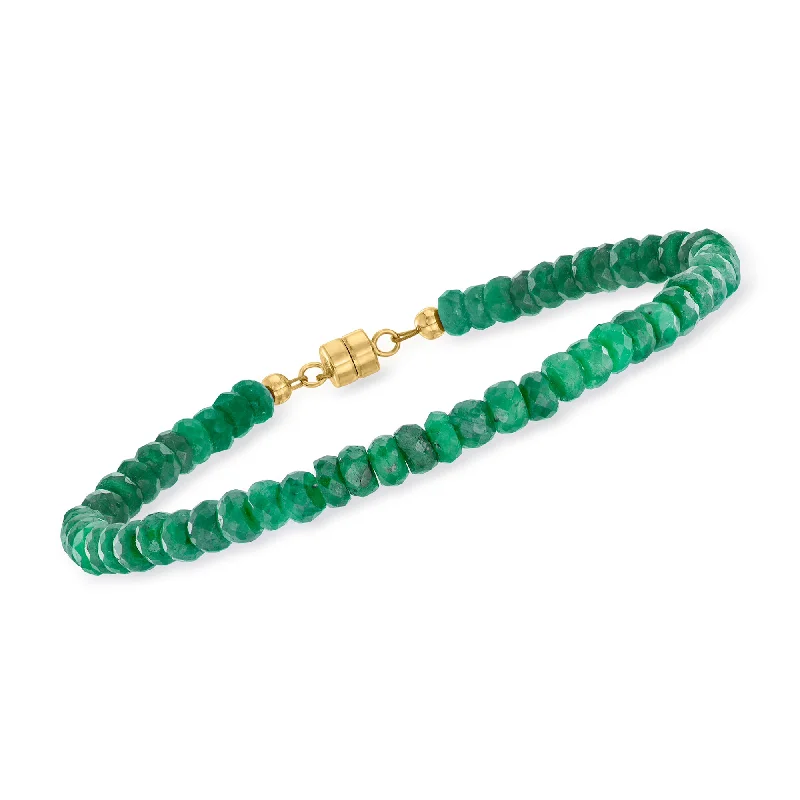 The Perfect Jewelry Piece At The Perfect Price Ross-Simons Emerald Bead Bracelet With 14kt Yellow Gold Magnetic Clasp The Perfect Jewelry Piece At The Perfect Price Ross-Simons Emerald Bead Bracelet With 14kt Yellow Gold Magnetic Clasp