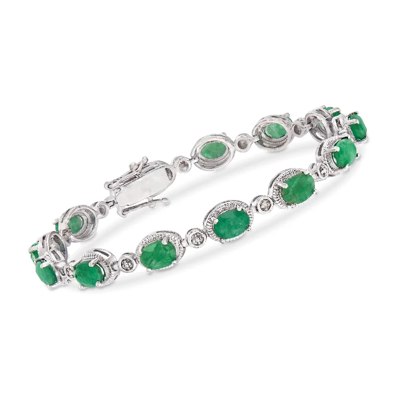 Premium Jewelry Now Available At Special Discounts Ross-Simons Emerald Bracelet in Sterling Silver Premium Jewelry Now Available At Special Discounts Ross-Simons Emerald Bracelet in Sterling Silver