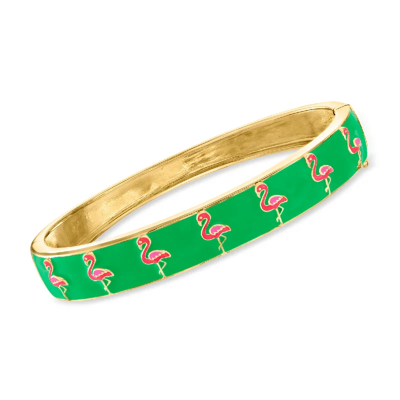 Best Jewelry Sale Prices – Limited-Time Offer Ross-Simons Green and Pink Enamel Flamingo Bangle Bracelet in 18kt Gold Over Sterling Best Jewelry Sale Prices – Limited-Time Offer Ross-Simons Green and Pink Enamel Flamingo Bangle Bracelet in 18kt Gold Over Sterling
