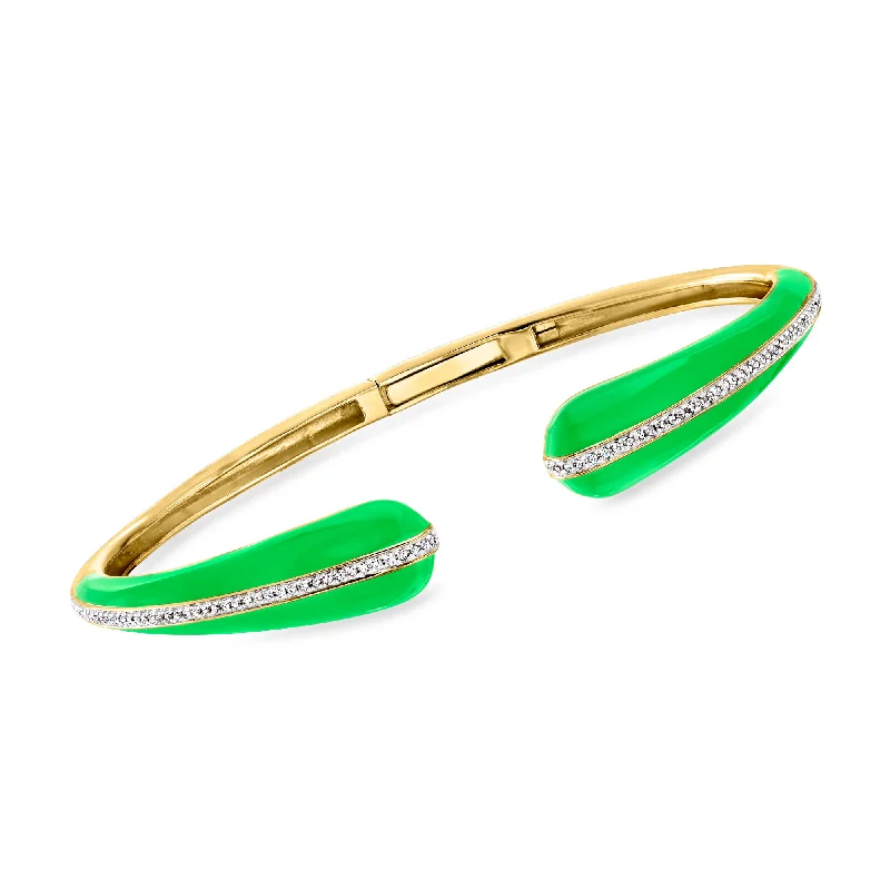 The Perfect Accessory For Less – Jewelry Sale Live Ross-Simons Green Enamel and . Diamond Cuff Bracelet in 18kt Gold Over Sterling The Perfect Accessory For Less – Jewelry Sale Live Ross-Simons Green Enamel and . Diamond Cuff Bracelet in 18kt Gold Over Sterling