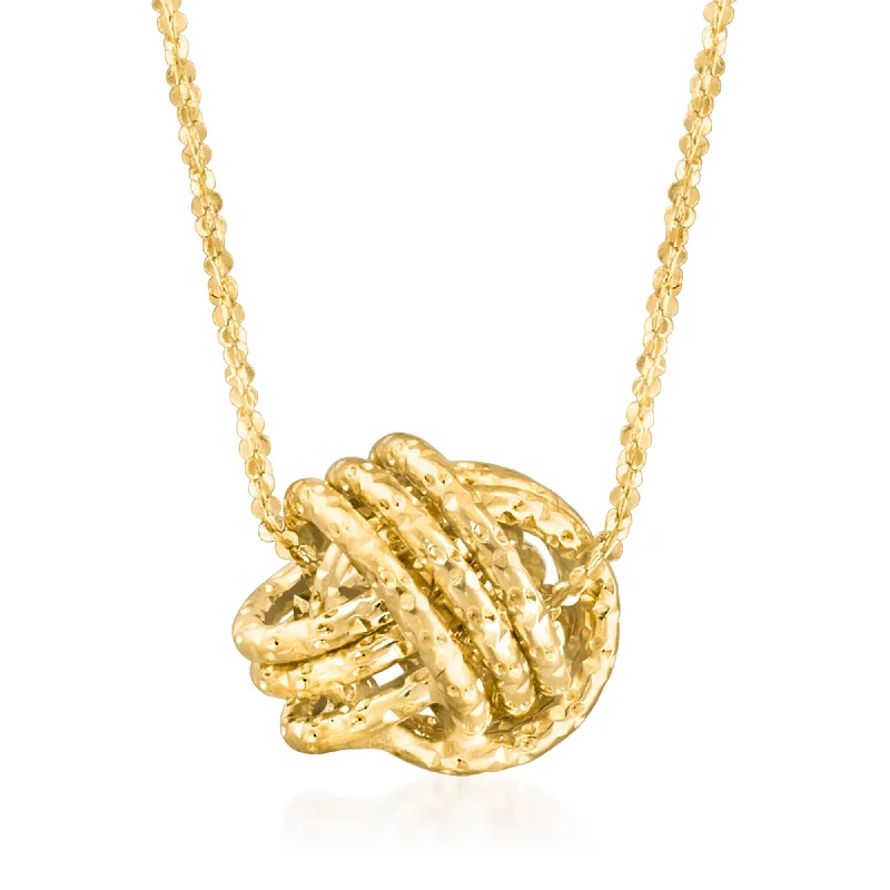 Bestselling Jewelry Now On Sale – Elevate Your Look Ross-Simons Italian 14kt Yellow Gold Textured Love Knot Necklace