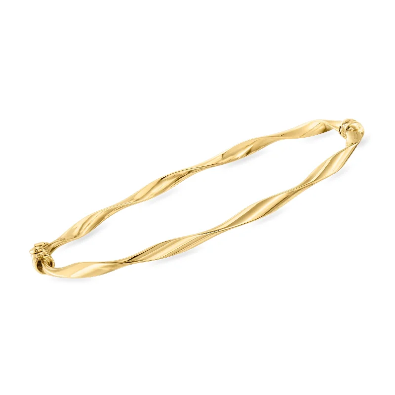 Shop Fine Jewelry With Amazing Deals Ross-Simons Italian 14kt Yellow Gold Twisted Bangle Bracelet Shop Fine Jewelry With Amazing Deals Ross-Simons Italian 14kt Yellow Gold Twisted Bangle Bracelet
