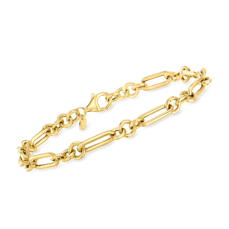 The Perfect Accessory For Less – Jewelry Sale Live Ross-Simons Italian 18kt Yellow Gold Cable-Link and Paper Clip Link Bracelet The Perfect Accessory For Less – Jewelry Sale Live Ross-Simons Italian 18kt Yellow Gold Cable-Link and Paper Clip Link Bracelet