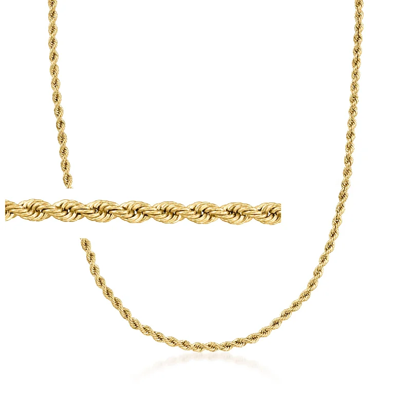 Flash Jewelry Sale – Get Stunning Pieces At Low Prices Ross-Simons Italian 2.2mm 18kt Yellow Gold Rope-Chain Necklace