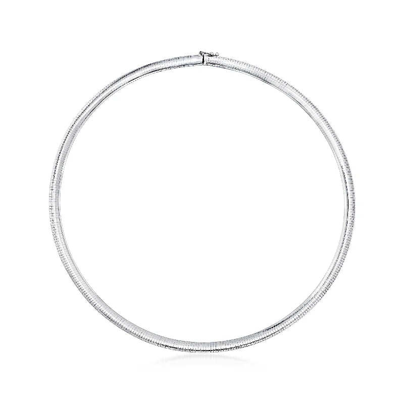 Stunning Jewelry At Even More Stunning Prices Ross-Simons Italian 6mm 14kt White Gold Omega Necklace