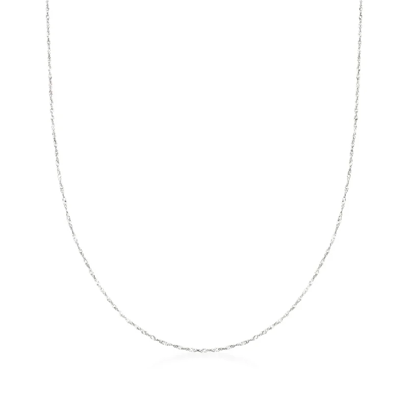Best Jewelry Deals – Shop Premium Pieces At Great Prices Ross-Simons Italian .8mm 14kt White Gold Adjustable Slider Singapore Chain