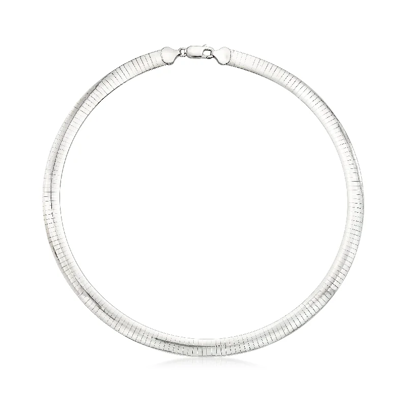 Elegant Necklaces And Bracelets At Limited-Time Offers Ross-Simons Italian 8mm Sterling Silver Omega Necklace