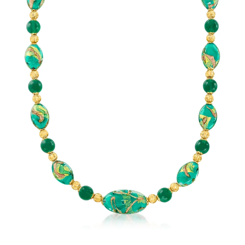 Flash Sale On Stunning Jewelry – Don't Miss Out Ross-Simons Italian Multicolored Murano Glass Bead Necklace in 18kt Gold Over Sterling