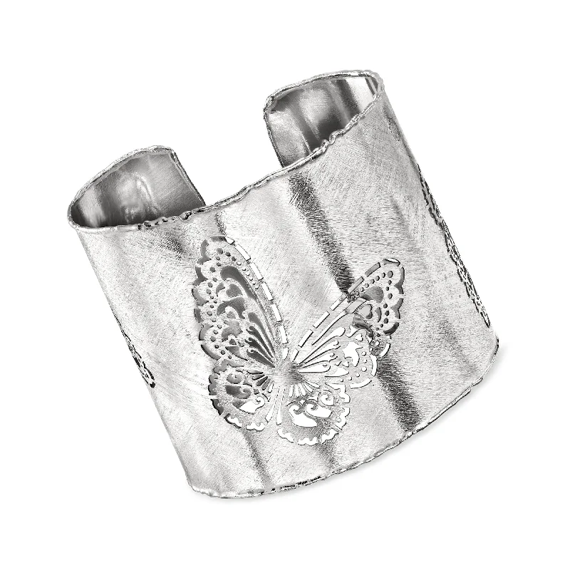 Breathtaking Jewelry At Limited-Time Savings Ross-Simons Italian Sterling Silver Brushed and Polished Openwork Butterfly Cuff Bracelet Breathtaking Jewelry At Limited-Time Savings Ross-Simons Italian Sterling Silver Brushed and Polished Openwork Butterfly Cuff Bracelet
