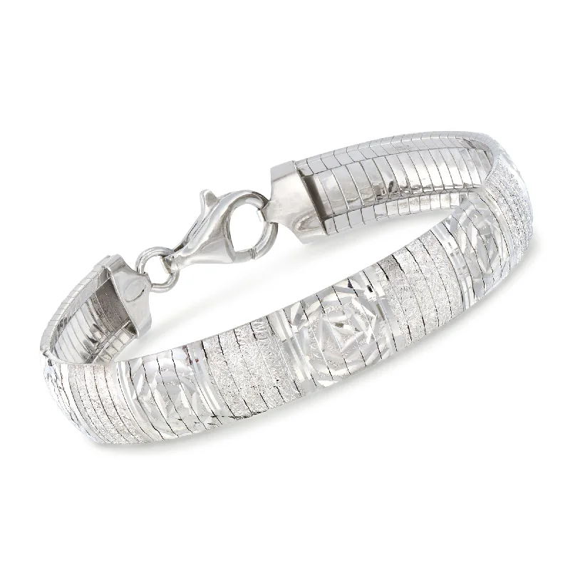 Timeless Jewelry At Special Discount Rates Ross-Simons Italian Sterling Silver Diamond-Cut Omega Bracelet Timeless Jewelry At Special Discount Rates Ross-Simons Italian Sterling Silver Diamond-Cut Omega Bracelet