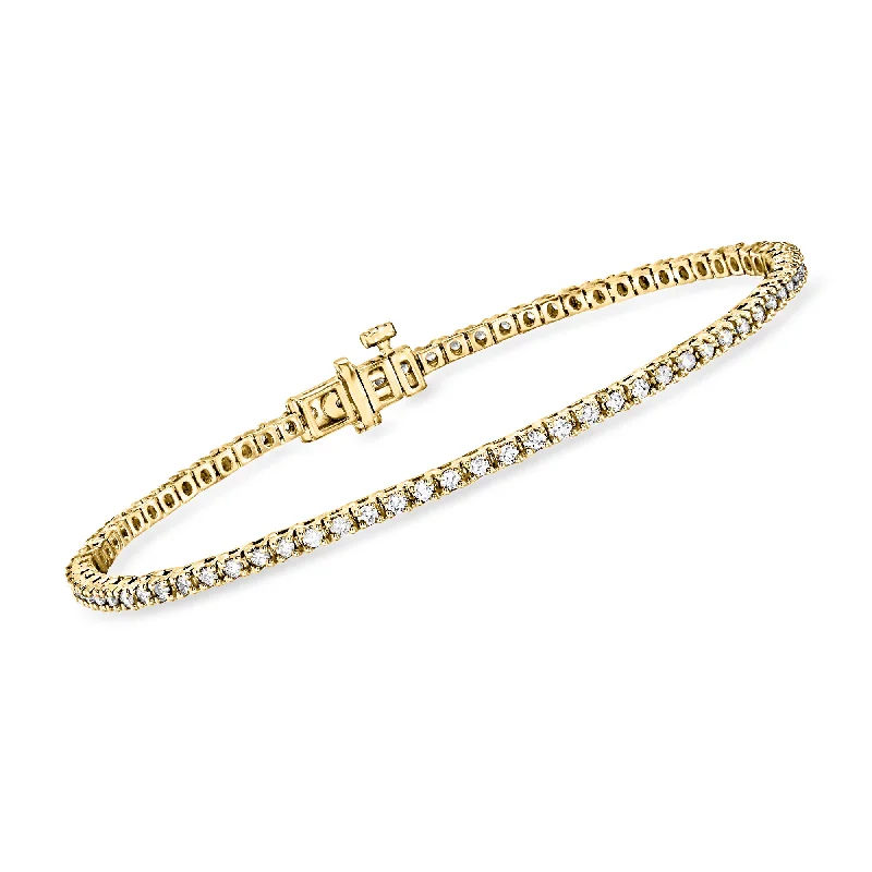 Ross-Simons Lab-Grown Diamond Tennis Bracelet in 18kt Gold Over Sterling