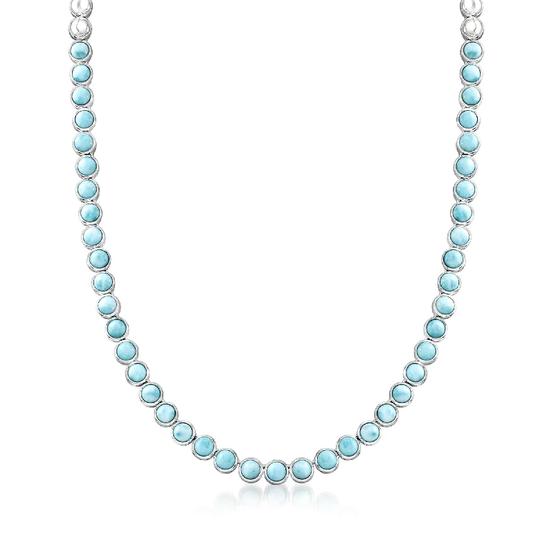 Ross-Simons Larimar Necklace in Sterling Silver