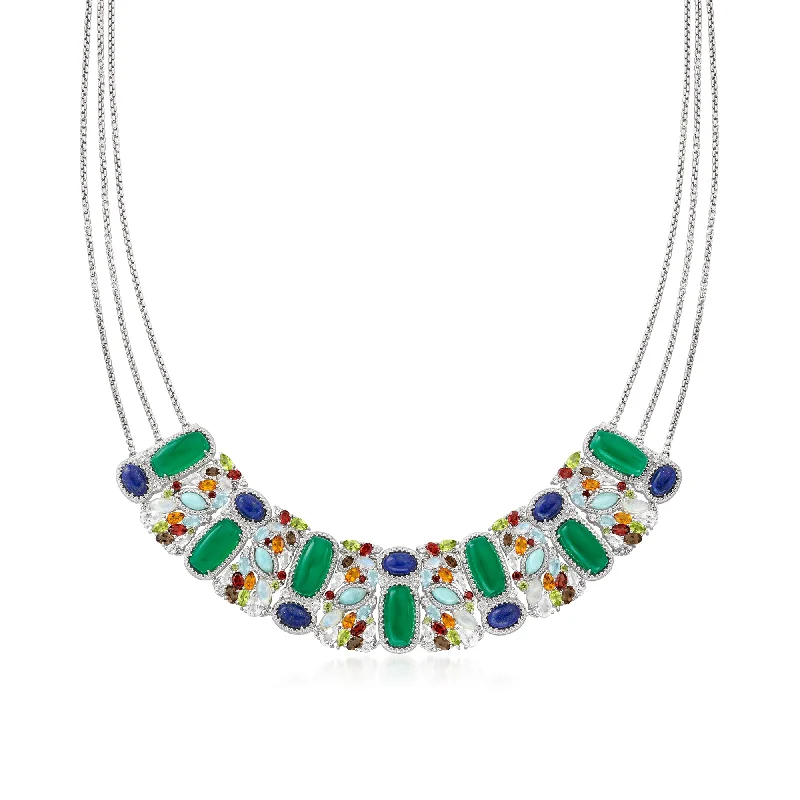 Ross-Simons Multi-Gemstone Necklace in Sterling Silver