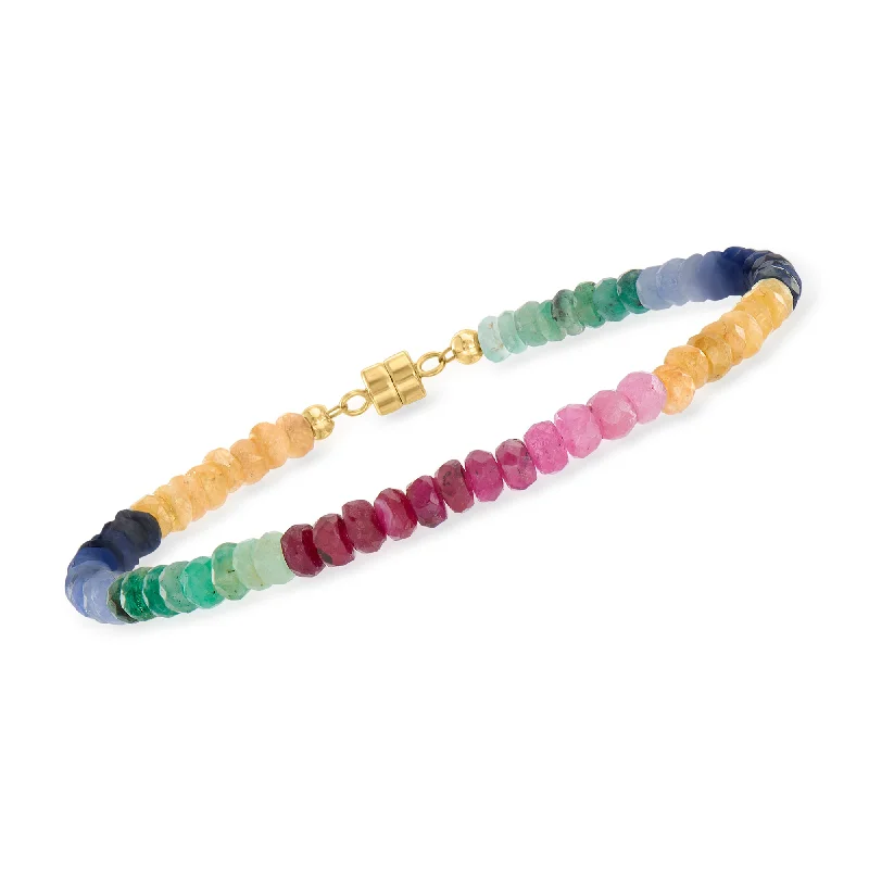 Jewelry Clearance Sale – Final Reductions Ross-Simons Multicolored Sapphire Bead Bracelet With 14kt Yellow Gold Magnetic Clasp Jewelry Clearance Sale – Final Reductions Ross-Simons Multicolored Sapphire Bead Bracelet With 14kt Yellow Gold Magnetic Clasp