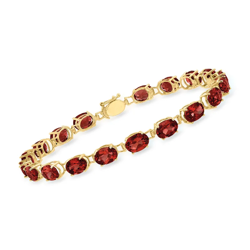 Don't Miss Out On Jaw-Dropping Jewelry Discounts Ross-Simons Oval Garnet Bracelet in 14kt Yellow Gold Don't Miss Out On Jaw-Dropping Jewelry Discounts Ross-Simons Oval Garnet Bracelet in 14kt Yellow Gold