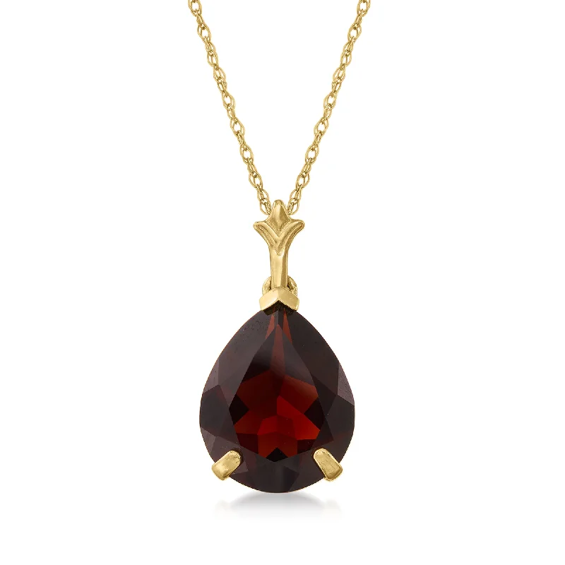 The Ultimate Jewelry Sale – Shop Premium Styles Ross-Simons Garnet Pendant Necklace in 14kt Yellow Gold
