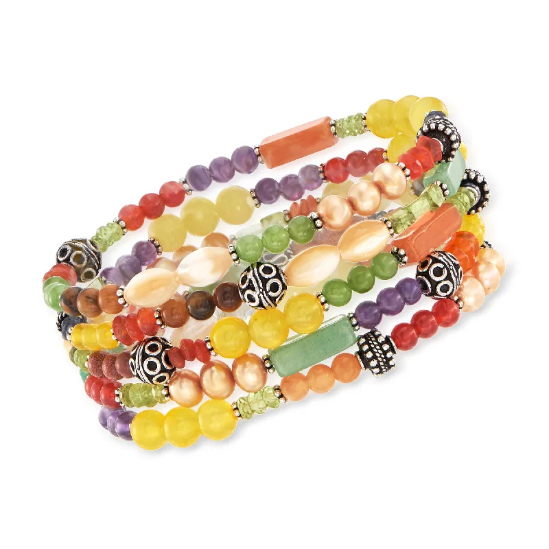 Exclusive Jewelry Sale – Grab Timeless Pieces Now Ross-Simons Set Of 5 Multi-Stone and Sterling Silver Bali Bead Stretch Bracelets Exclusive Jewelry Sale – Grab Timeless Pieces Now Ross-Simons Set Of 5 Multi-Stone and Sterling Silver Bali Bead Stretch Bracelets