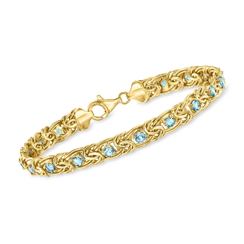 Once-A-Year Jewelry Sale – Grab Your Favorites Now Ross-Simons Swiss Blue Topaz Byzantine Bracelet in 18kt Gold Over Sterling Once-A-Year Jewelry Sale – Grab Your Favorites Now Ross-Simons Swiss Blue Topaz Byzantine Bracelet in 18kt Gold Over Sterling