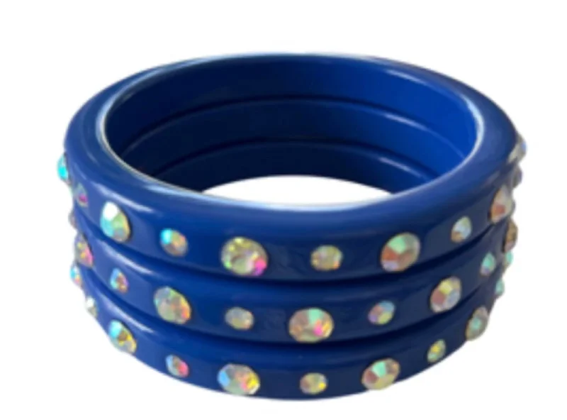 Timeless Elegance, Temporary Discounts – Act Fast Shimmer Bangles In Blue
