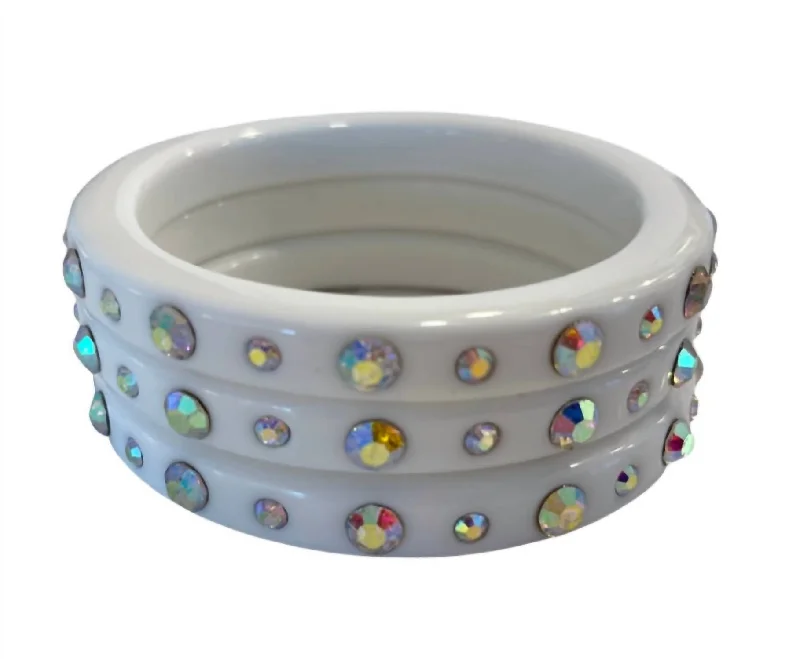 The Perfect Jewelry Piece At The Perfect Discount Shimmer Bangles In White