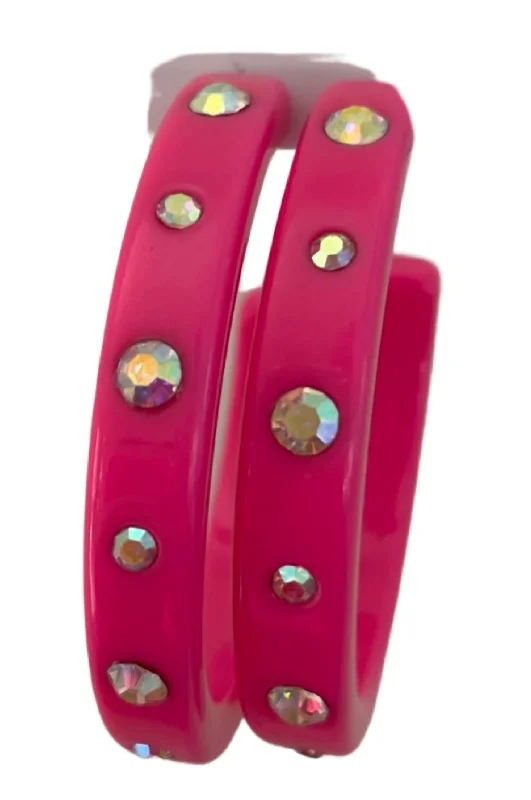 Glamorous Jewelry, Glamorous Deals – Shop Now Shimmer Hoops In Pink