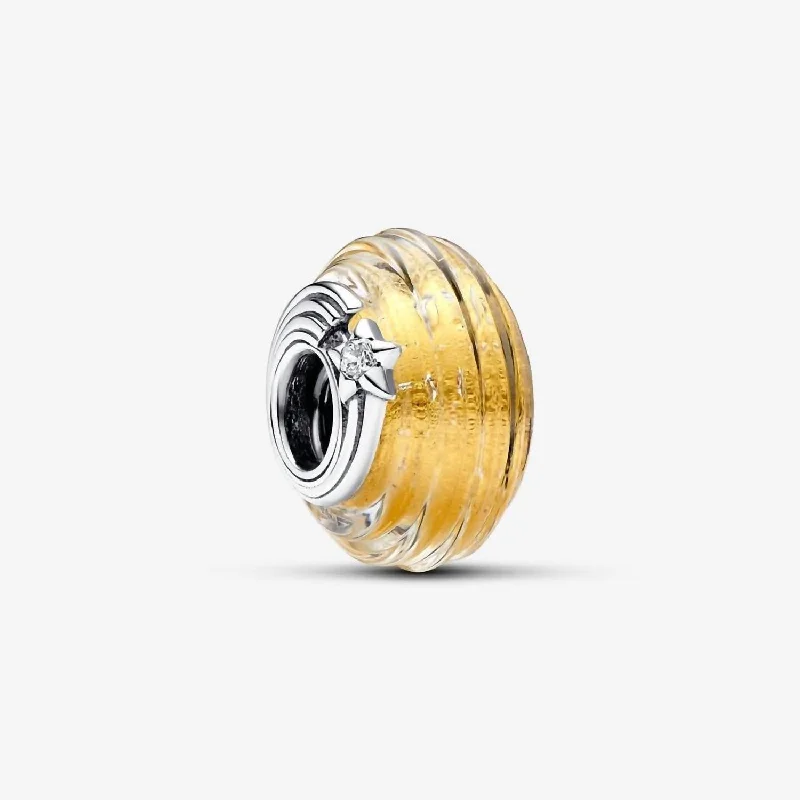 Upgrade Your Jewelry Collection For Less Shooting Star Grooved Murano Glass Charm In Silver Upgrade Your Jewelry Collection For Less Shooting Star Grooved Murano Glass Charm In Silver