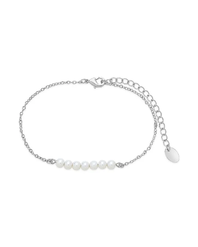 Shop Fine Jewelry With Amazing Deals Silver Tone Delicate Pearl Bracelet