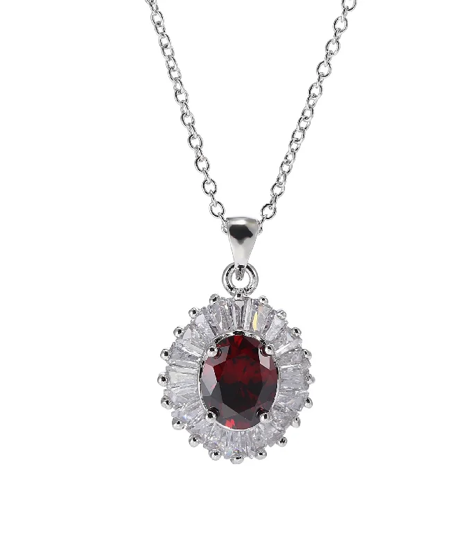 Jewelry Sale – Exclusive Styles At Lower Prices Silver Tone Layered Cubic Zirconia Pendant Necklace
