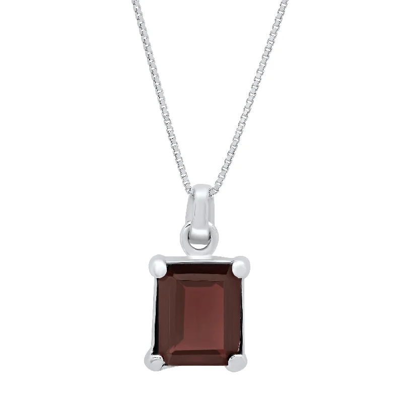 Luxury Meets Affordability – Jewelry Sale Live Now Sterling Silver 8x10 Emerald Cut Gemstone Pendant