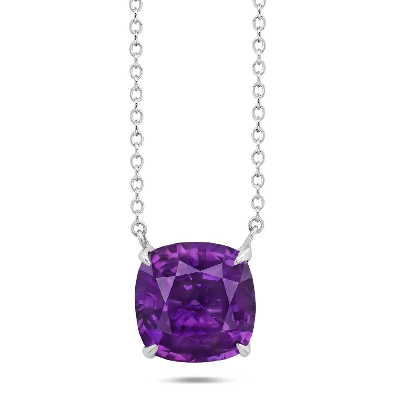 Big Discounts On Elegant Jewelry Collections Sterling Silver with 8mm Cushion Cut Gemstone Necklace, 18"
