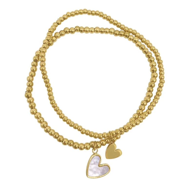 Unmissable Deals On Handmade Jewelry Collections Tarnish Resistant 14k Gold Plated Set of Heart Ball Bracelets with Mother-of-Pearl Unmissable Deals On Handmade Jewelry Collections Tarnish Resistant 14k Gold Plated Set of Heart Ball Bracelets with Mother-of-Pearl