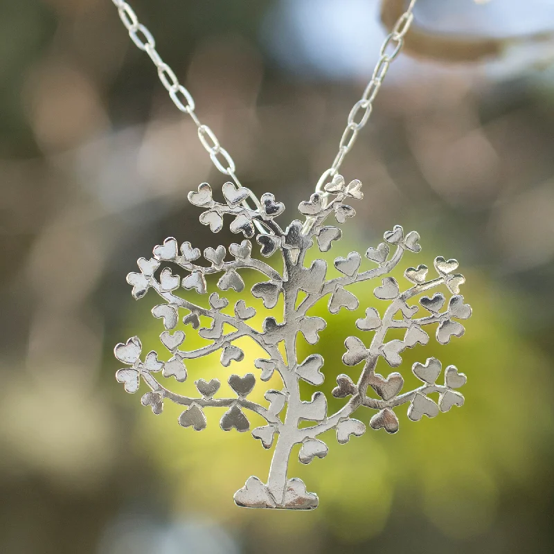 Affordable Luxury Jewelry For Every Occasion Tree of Love Sterling Silver Pendant Necklace