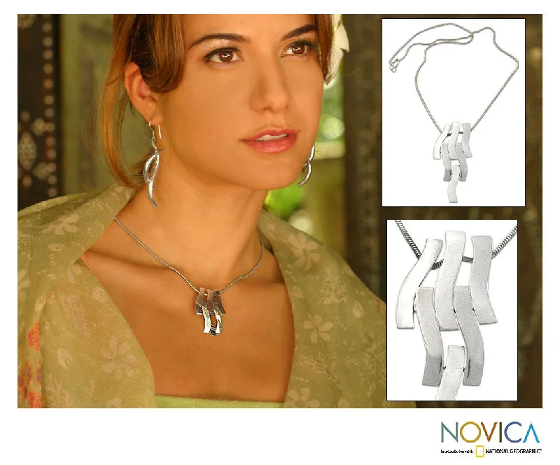 Limited-Stock Jewelry Clearance – Grab Your Favorites Now Waves Sterling Silver Pendant Necklace